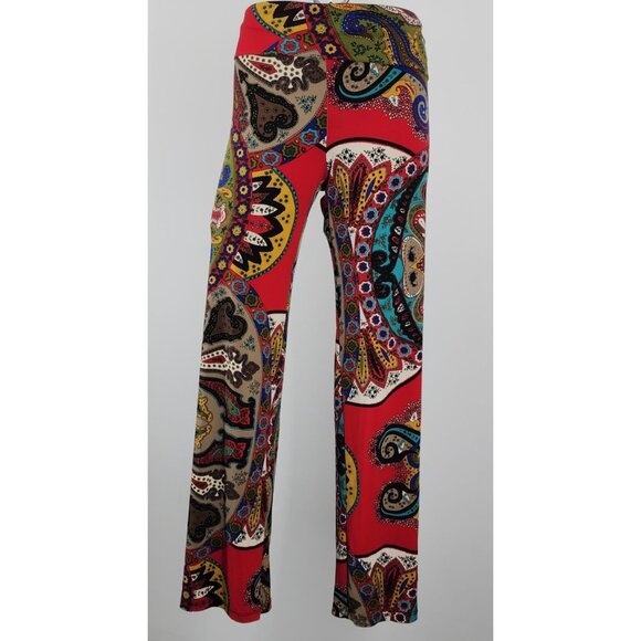 Women's Solola Fe Colorful Wide Leg Pull On Pants 2XL USA Made Flowy Dress - Picture 3 of 8